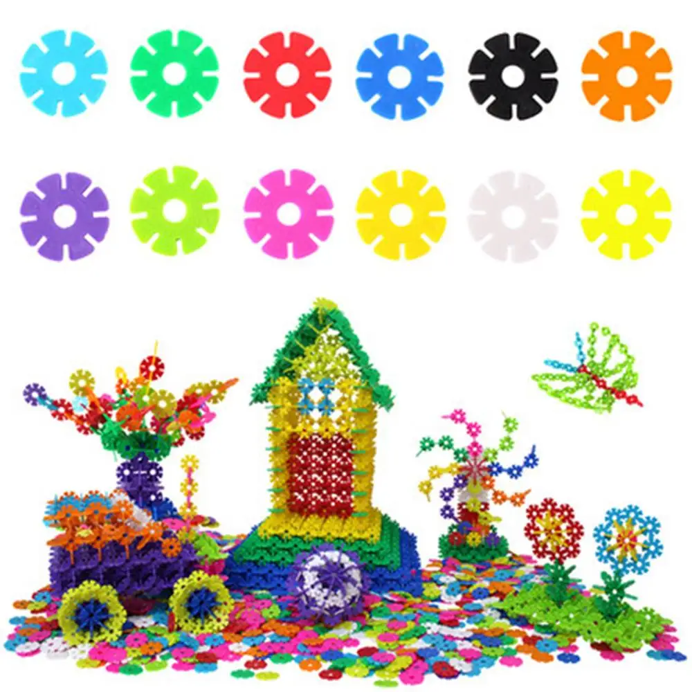 

Children's desktop toys medium basic snowflake building blocks kindergarten spell inserted bricks kids early education diy toy