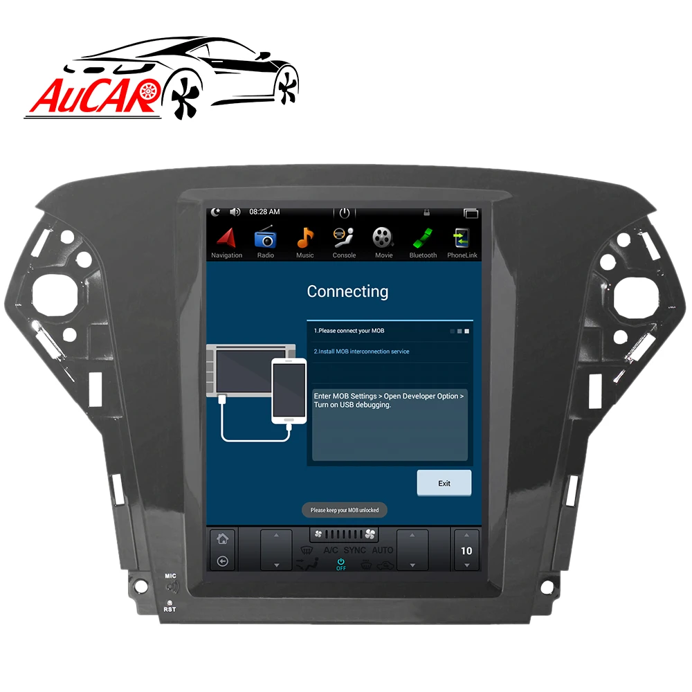 Tesla style 10," для Ford Mondeo 2007-2010 Автомобильный Аудио мультимедийный плеер gps система Bluetooth wifi 4G Вертикальная стерео ips