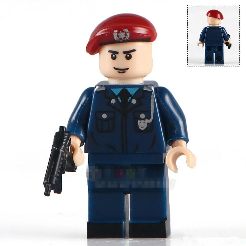 Goede Enkele Verkoop Macao Judiciary Politie Politieagent Met Hoed Minifig Monteren Model DIY 3D Bouwstenen Kids Geschenken Speelgoed
