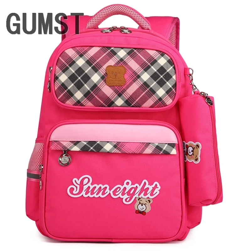 

GUMST Orthopedic Back Pack 2018 New School Bag Girl Backpack Cartoon Bear Children Bag Wholesale 16.5 Inch Student Supplies