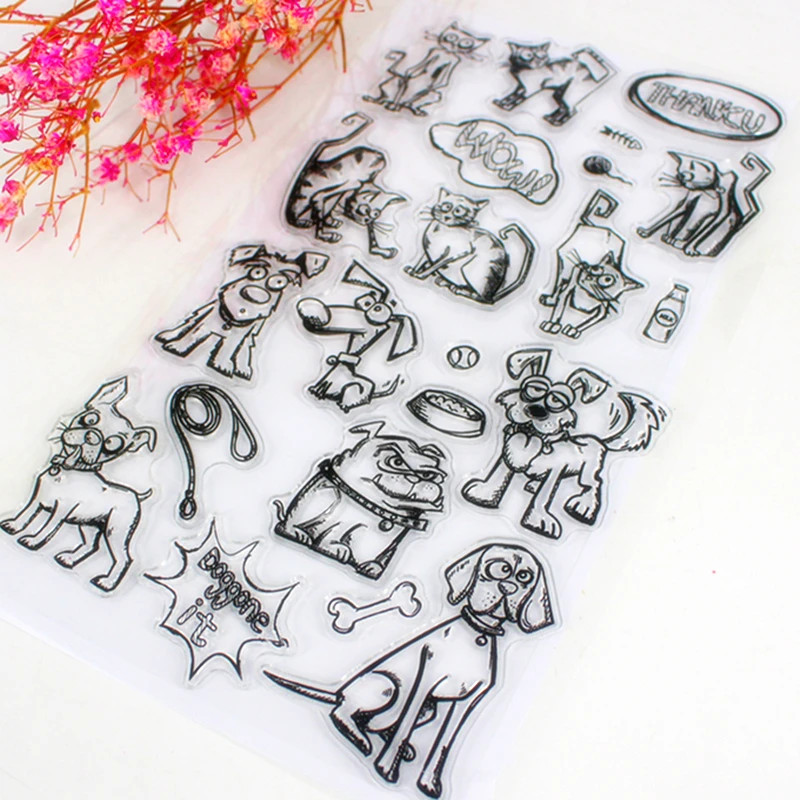 

SCS31 Dogs Silicone Clear Stamps for Scrapbooking DIY Album Cards Decoration Embossing Folder Craft Rubber Stamp Molds Tools New