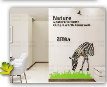 

DIY non-toxic 3D acrylic zabra animal Wall Sticker Living Room Sofa TV Background Wall kids bedroom wall decoration
