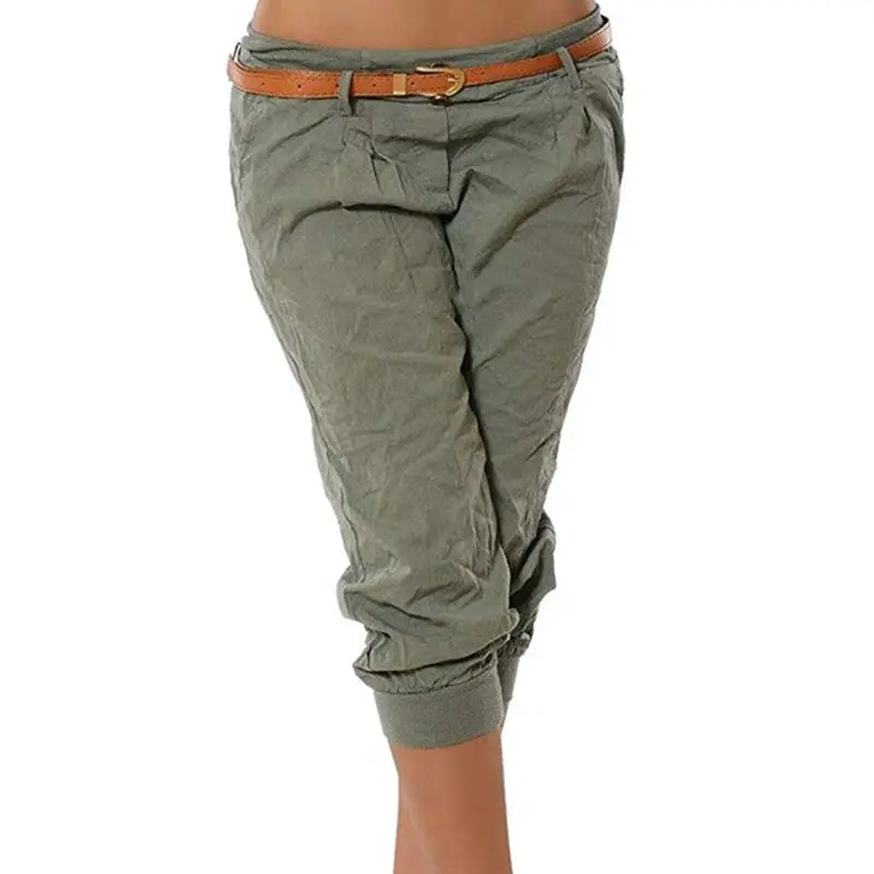 Capri Pants Women Fashion Streetwear Casual Solid 34 Harem Pants Low Waist Slim Black Pencil Pants Clothes Plus Size S-5Xl (11)