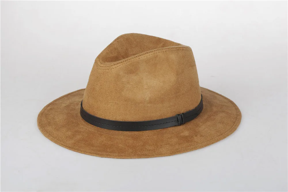 Wearone Crazy Jazzhat, унисекс, замша, с широкими полями, весенние фетровые шляпы, Женские винтажные шляпы с широкими полями - Цвет: khaki