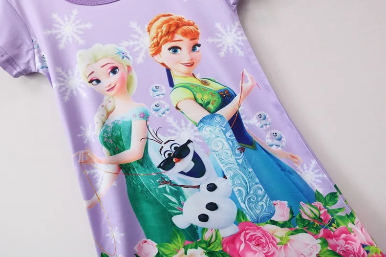 Disney princess robes summer girl nightdress baby nightgowns Frozen Elsa children's dress home clothing sleepwear pajamas top