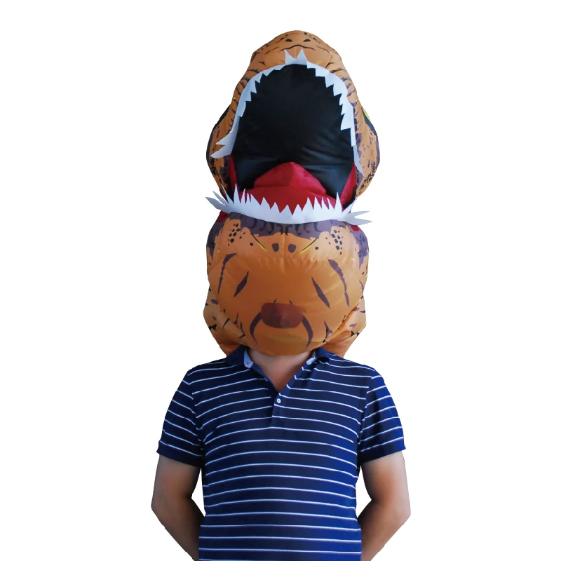Костюм Пурим на Хэллоуин для взрослых все лицо надувной динозавр T Rex голова шлем