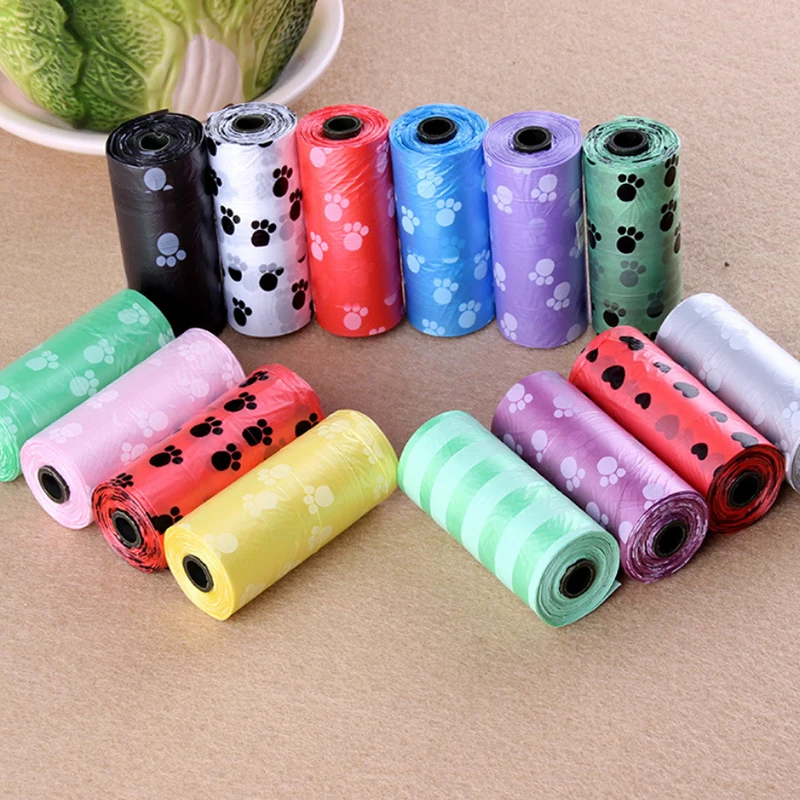 

5 Rolls/75 Pcs Pet Biodegradable Bag Dog Environmentally Cleaning Poop Bags Dog Waste Poop Supplies Wholesale Clean Random Color
