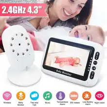 Видеоняня 2,4G беспроводной 4,3 дюймов ЖК 2 способа аудио разговора ночного видения Видео няня Няня няня детский монитор сна