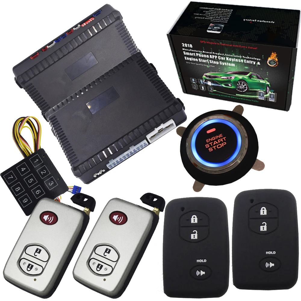 Remote engine start stop Car auto alarm ignition system push button