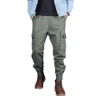 

2019 Spring Wear New Japanese Magic Deck Solid Color Multi-Pocket Workers Pants Men's Bundle Foot Loose Fashion Casual Pants