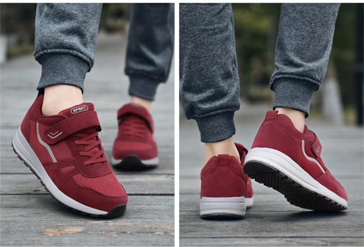 Breathable Unisex Casual Shoes 2018 Lace Up Valentine Sneakers Women Trainers Outdoor Sport Mesh Shoes For Mother Fitness XZ62 (31)