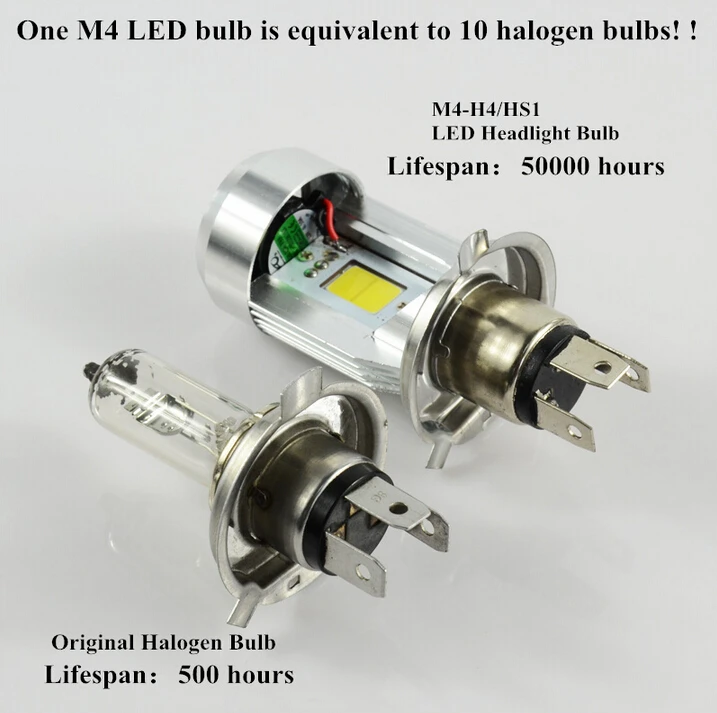 

2016 H4 Motorcycle LED Headlight bulb  hi lo Bulbs HS1 20W*2 2000LM*2Light Moped Scooter Motobike lamp 6500K White  DC12V