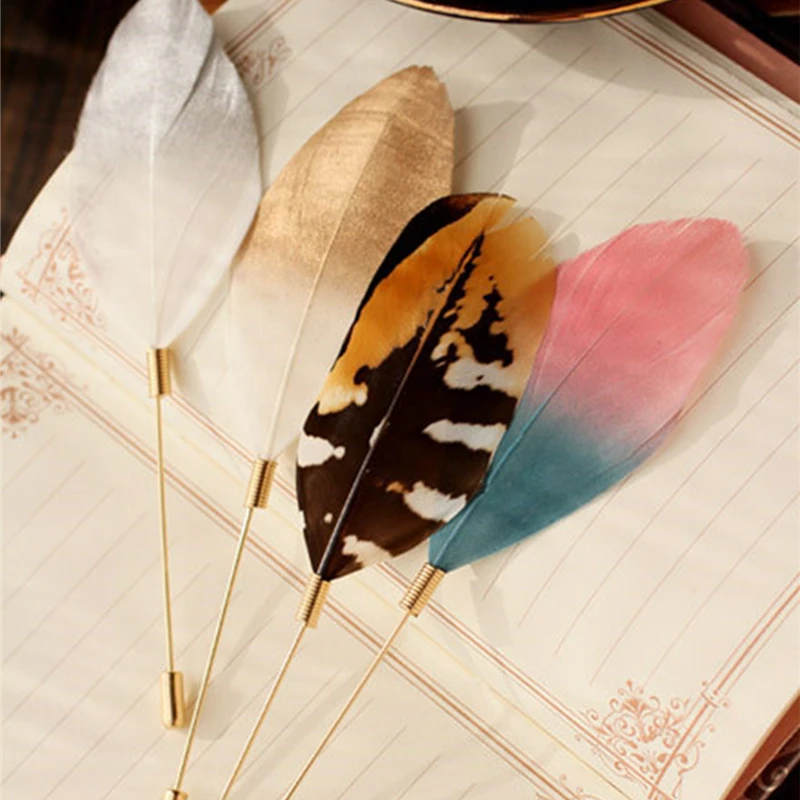 8SEASONS Zinc Alloy New Stylish Colorful Feather Brooch Women Fashion Garment Pins Accessories font b Jewelry