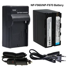 1x 7200mAh Li-ion Battery For for Sony NP-F960 NP-F970 Camera Rechargeable Digital Battery NP F960 F970 + Car Charger +EU Cable