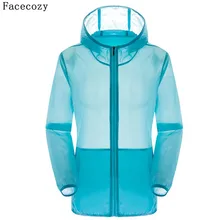 Facecozy любителей открытый летний кемпинг куртка для женщин с капюшоном прозрачный быстросохнущее пальто анти УФ тонкие рыболовные куртки