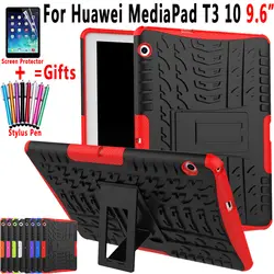 Чехол для huawei Mediapad T3 10 9,6 дюйма AGS-L09 AGS-L03 AGS-W09 покрытия тяжелых 2 в 1 Гибридный ТПУ силиконовый PC Coque Капа принципиально