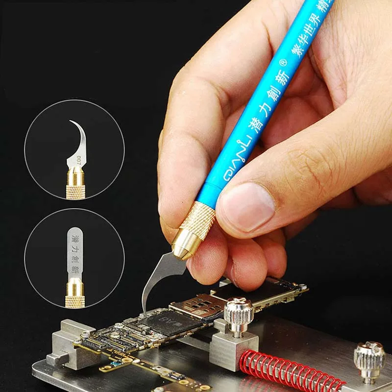 Remove CPU Double Crescent Knife knife For iPhone A7 A8 A9 A10 Motherboard IC Chip Side Glue Cleaner Flexible Thin Blade | Инструменты