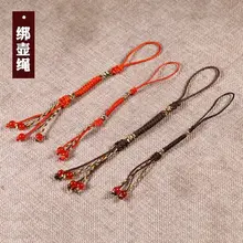 Ручная работа горшок нейлоновая веревка с маленьким нефритовым кунг-фу чайная веревка для церемоний фиолетовая Крышка чайника веревка чайник ручка завязанная Веревка