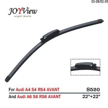 

S520 Wipers Size:22"+22"Fit For Audi A4 S4 RS4 AVANT and Audi A6 S6 RS6 AVANT Wiper blade rubber replacement Limpiaparabrisas