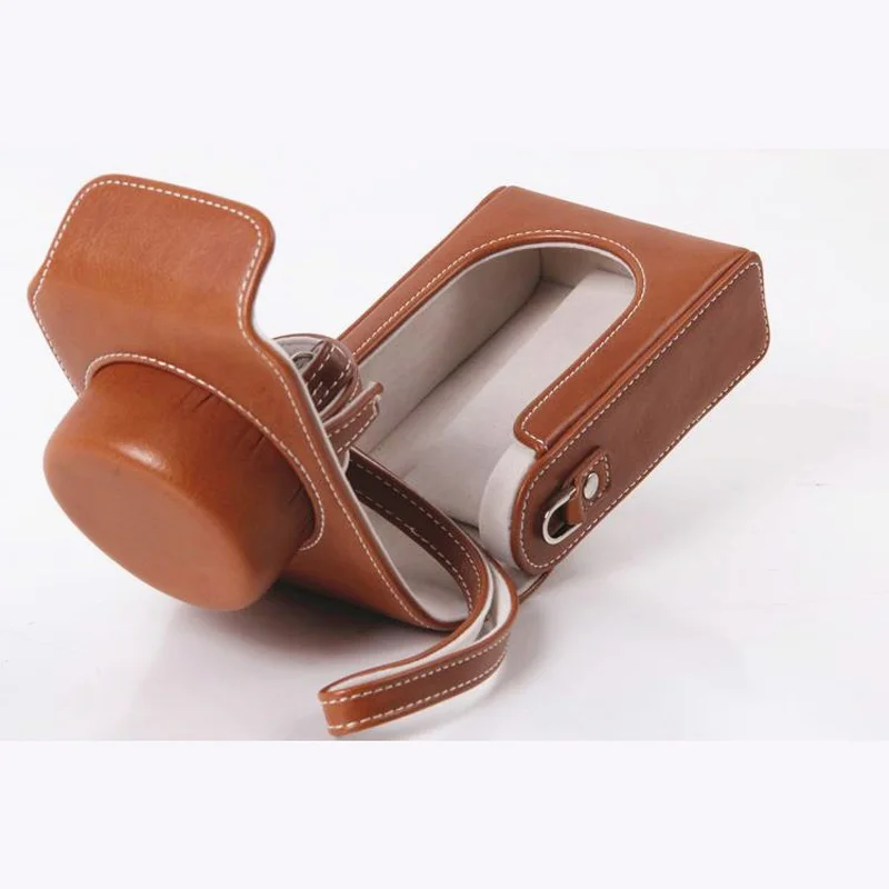 Cena Przenośna kamera torba PU skórzany pokrowiec do Leica D LUX 7 D LUX7 D LUX6 D LUX5 D5 d lux typ109 futerał na aparat pokrywa z paskiem na ramię