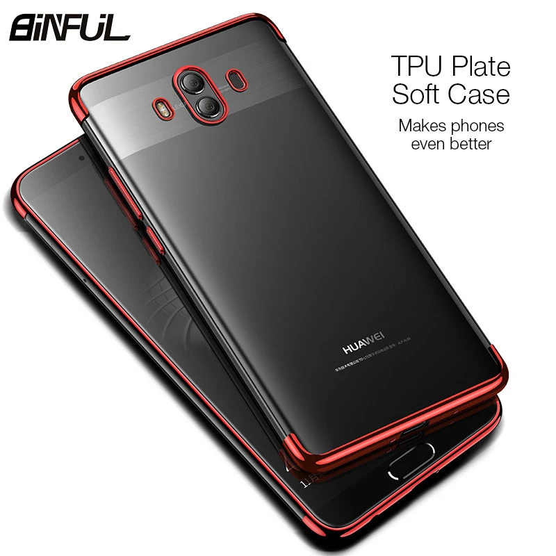 

Huawei Mate 10 Pro Case Cover Transparent Plating TPU Soft Silicone Fundas Slim Back Cover For Mate10 10 Pro 10Lite Phone Coque