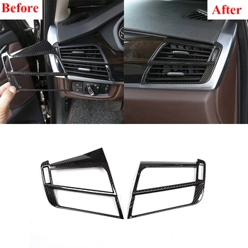 

2 Pcs Carbon Fiber ABS Chrome Side Air Conditioning Air Outlet Decorative Frame Trim For BMW X5 f15 X6 F16 2014-2018 Accessories