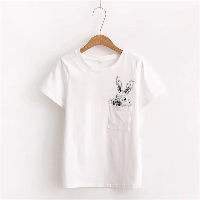

Summer New Tops For Women 2019 Harajuku Kawaii Cartoon Animal Print Tshirt Cotton Leisure Unicorn Funny Trend T Shirt Women Top