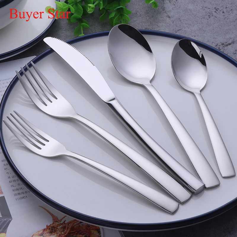 

1lot/20 pieces Dinnerware Set 18/10 Stainless Steel Luxury Fork Knife Silverware Set Home Tableware Dessert Fork Cutlery Sets
