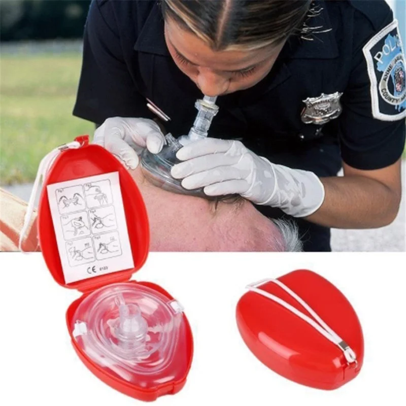 

1PC/2pcs Medical CPR Resuscitator Rescue First Aid Masks Breathing Mask Mouth Breath One-Way Valve Tools