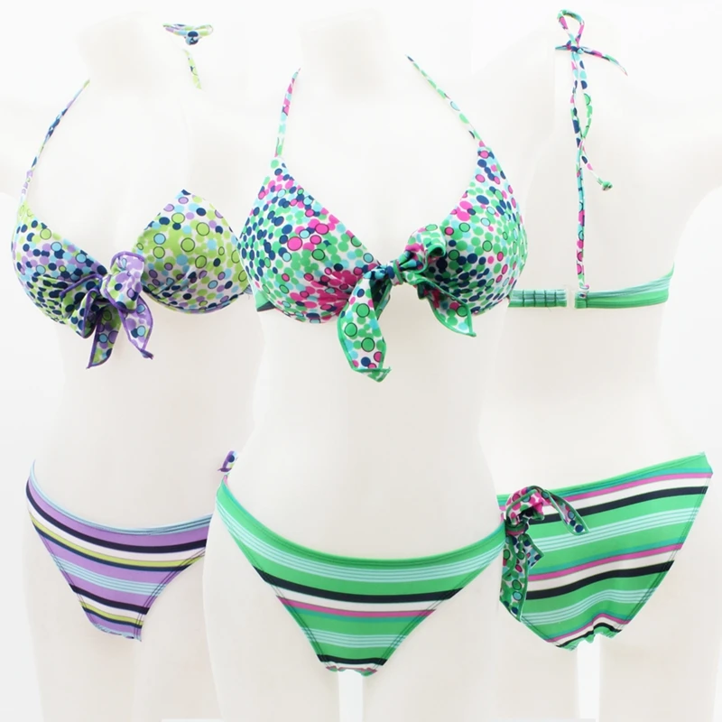 

Korean Hot Spring Bikini Floral Swimsuit Bowknot Swimwear Underwire Push Up Bikini Girl Exotic Swimwear Bath Linen Women