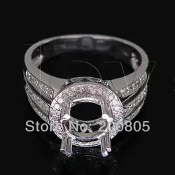 Мода круглый 7,5 мм твердые 14kt Белое золото алмазное обручальное кольцо SR0041