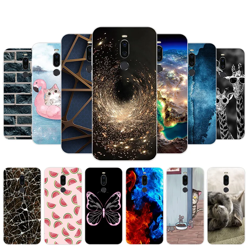 

Luxury Silicon for Meizu X8 Transparent TPU Cell Phone Case 6.2 inch for Coque Meizu X8 Back Cover for Meizu X 8 Flower Dog Capa