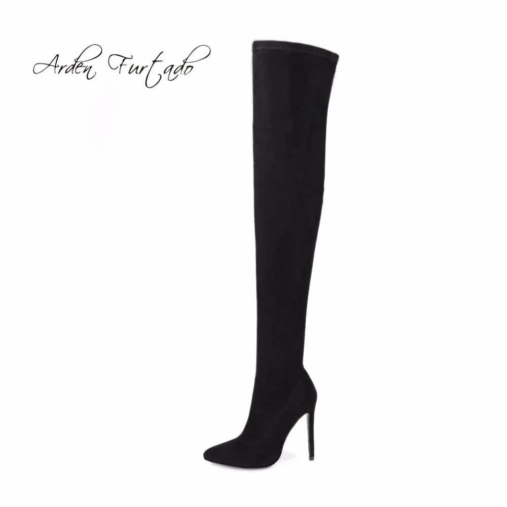 

Arden Furtado 2018 spring new shoes for woman genuine leather zipper fashion over the knee boots stilettos heels 11cm women