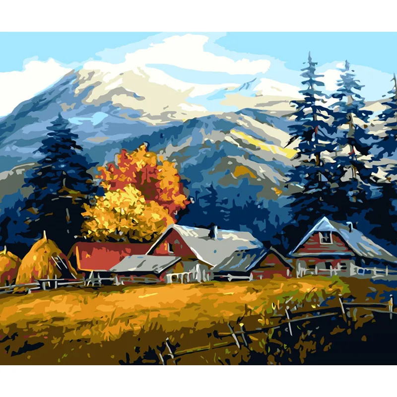 Painting By Numbers Diy Dropshipping 50x65 60x75cm Beautiful Mountain