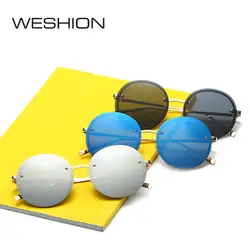 Weshion Ocean Солнцезащитные очки для женщин Для женщин Зеркала круглый ретро классический леди Защита от солнца очки Брендовая Дизайнерская