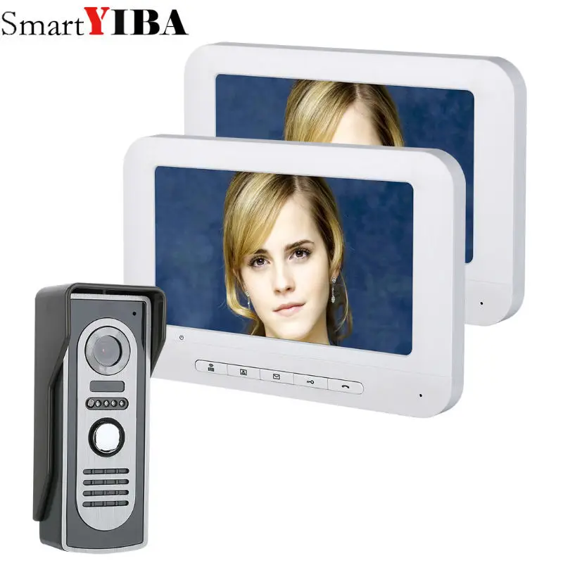 SmartYIBA 7 дюймов дома домофон безопасности видео домофона 2 Мониторы домофоны для частных домов дверные звонки кольцо камера IR-CUT