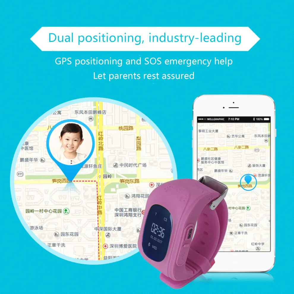 

10PCS LED Display Children Kids Professional Smart Wrist Watch Waterproof Smart Watch GPS Tracker Locator Anti-Lost