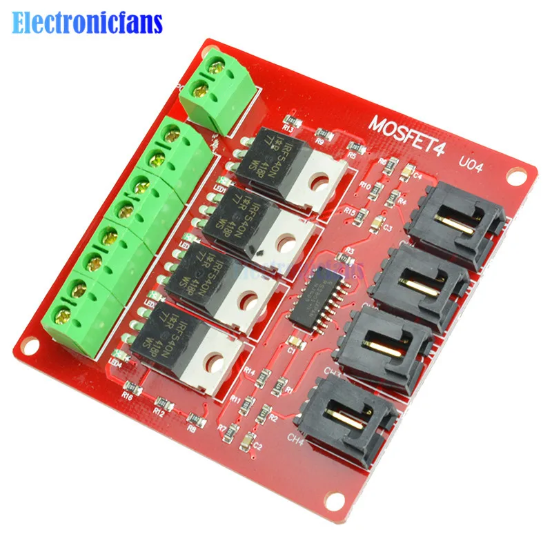 100% происхождение четырехканальный 4 канальный MOSFET Кнопка IRF540 V4.0 + модуль
