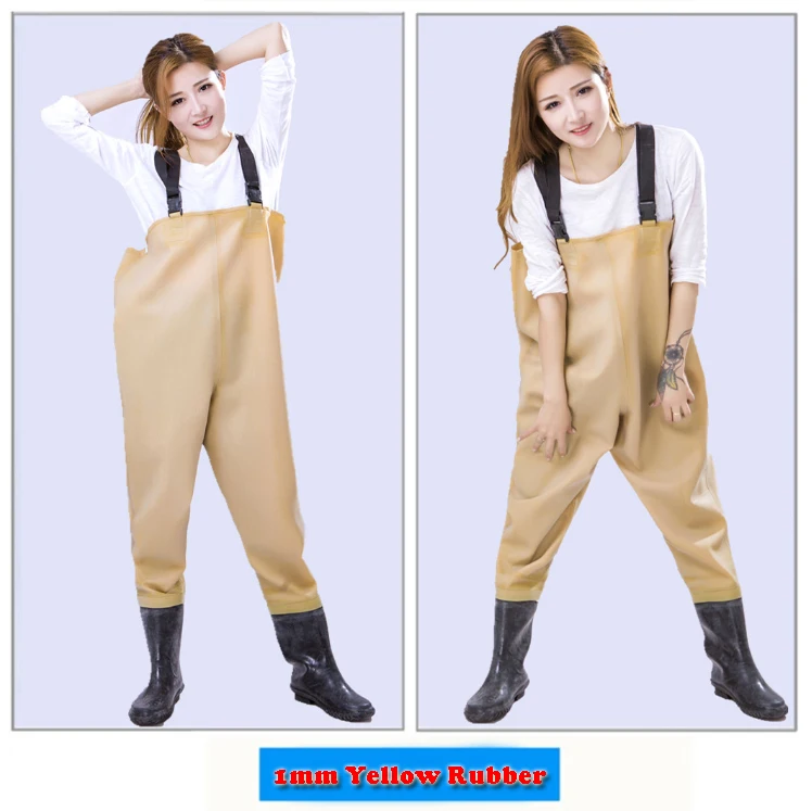 

1mm Pure Rubber Fishing Chest Waders Breathable Pants Wading Boots Waterproof Wader for Fishing Fly neoprene bota pesca Fast dry