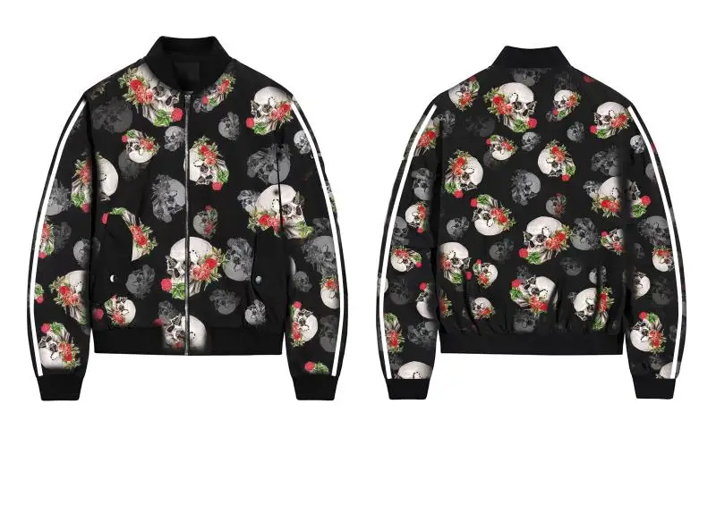 

Juventus 2019 print floral skull baseball jacket 2 colors