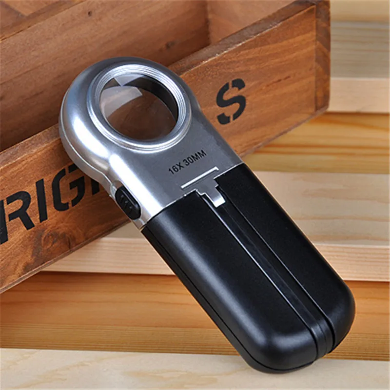 

Newest 16X Portable Jeweler Magnifier Antique Jewelry Eye Loupe LED Light Helping Hand Magnifier