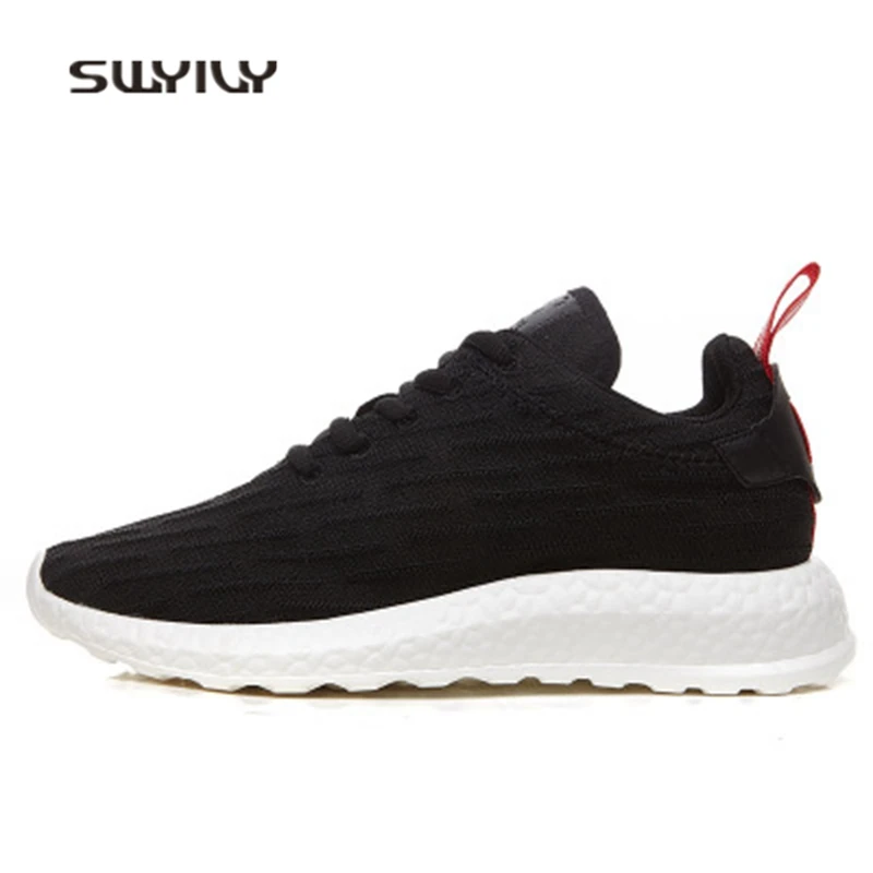 SWYIVY Women Running Shoes Outdoor Solid Color Weaving Sneakers 2018 Breathable Lace-up Athlete Shoes Female Jogging Shoes Soft