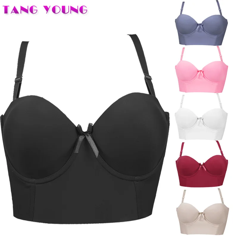 

Women's Bra Push Up Underwear Seamless Bra 1/2 Cup Sexy Bras For Women Gather Adjustable Female Underwear Women Mini Bustier