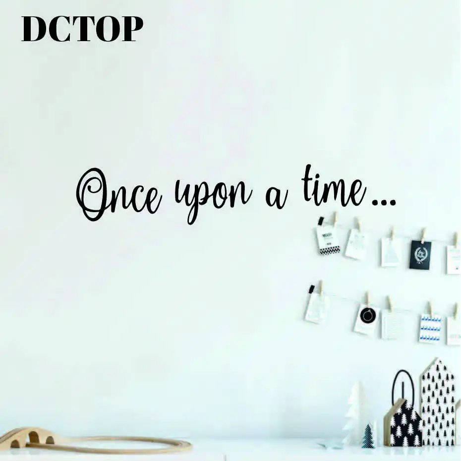 Once Upon A Time Wall Sticker Fairy tales Quote Decals for Children's Kids Room Bedroom vinyls Wall Art Home Decorative Mural (2)