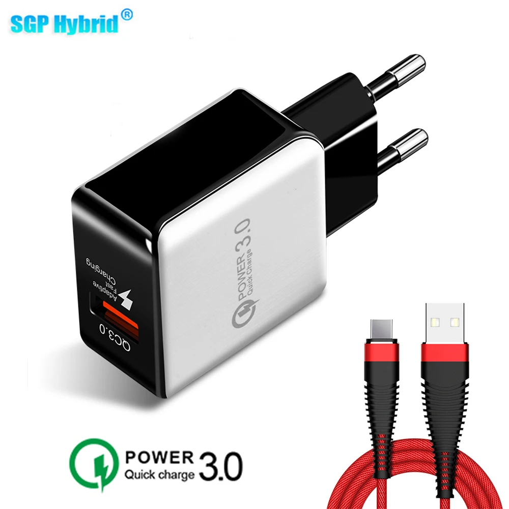 

5V 3A EU USB Travel Charger Power Quick Charge 3.0 Adapter Fast Charge Cable For iPhone Samsung LG Android Charge Adapter Cord