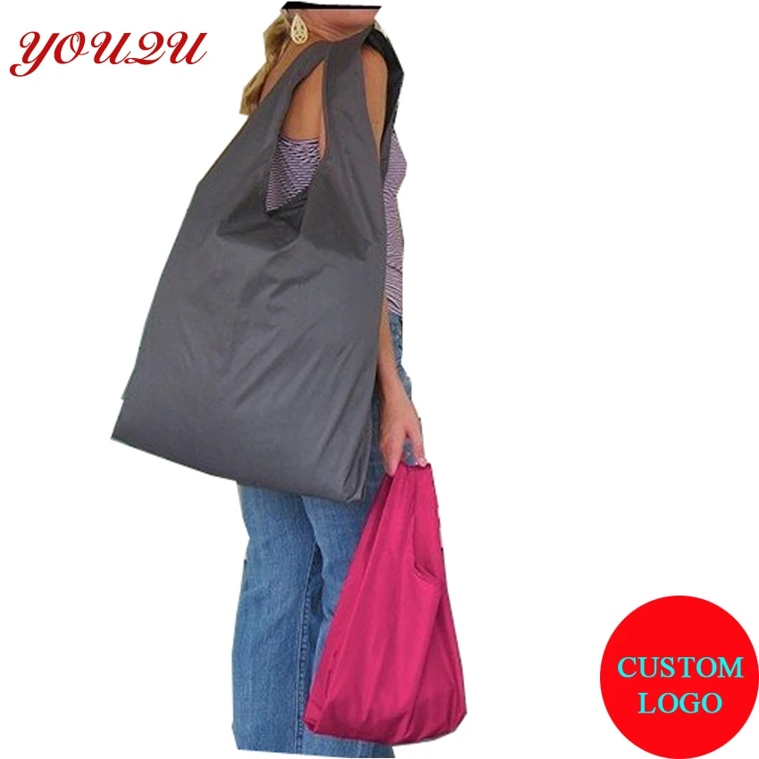 

Customized factory supply polyester plain promotion shopping bag logo printing is acceptable