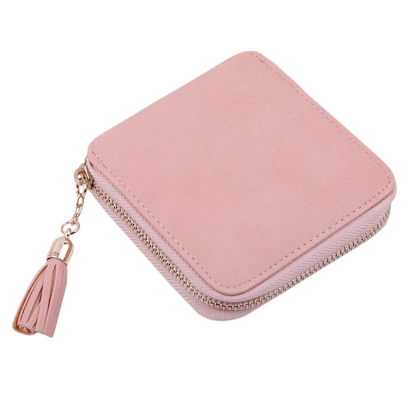 Новый Для женщин кошельки, дамские клатчи Женская мода кожа сумка с кисточками футляры для идентификационных карт деньги монета кошелек