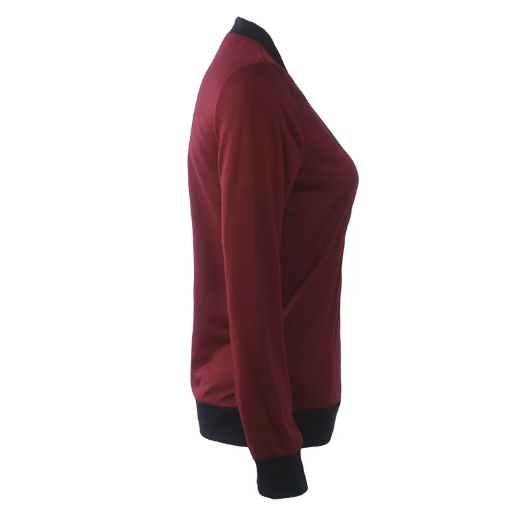 2017 fashion women's European and American style autumn simple small jacket jacket special wine red green black blue big yards (16)