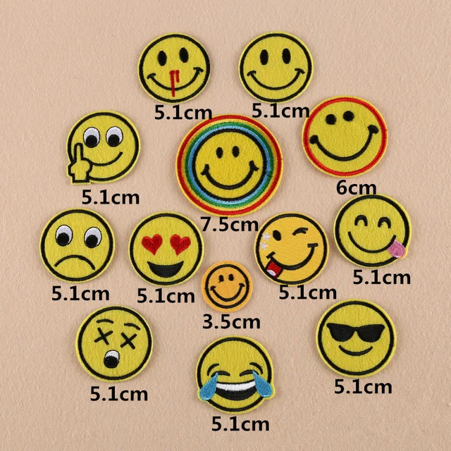 10Pcs/Lot Emoji Ironing on Embroidery Patches For Clothing Jeans Jacket