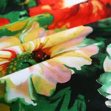 Восстановление красный зеленый цветок Besmear месяц лоскутное Национальный стрейч Атлас печатных хлопок ткань Tissus 50 см